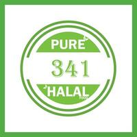 design with halal leaf design 341 vector