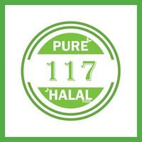 design with halal leaf design 117 vector