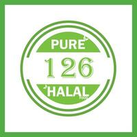 design with halal leaf design 126 vector