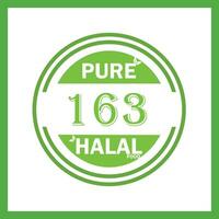 design with halal leaf design 163 vector