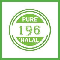 design with halal leaf design 196 vector