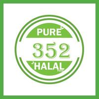 design with halal leaf design 352 vector