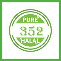 design with halal leaf design 352 vector