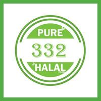 design with halal leaf design 332 vector