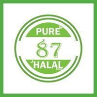 design with halal leaf design 87 vector