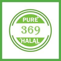 design with halal leaf design 369 vector