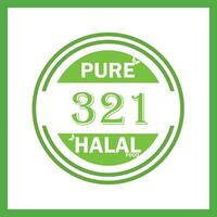 design with halal leaf design 321 vector