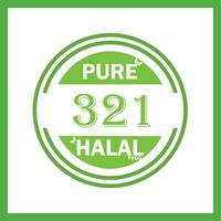 design with halal leaf design 321 vector