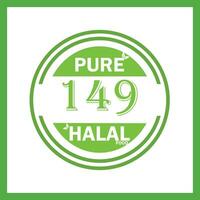 design with halal leaf design 149 vector