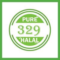 design with halal leaf design 329 vector