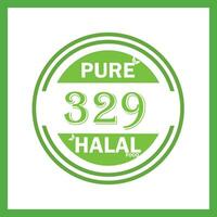 design with halal leaf design 329 vector