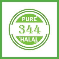 diseño con halal hoja diseño 344 vector