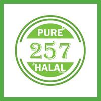 diseño con halal hoja diseño 257 vector