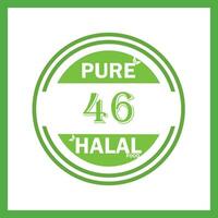 design with halal leaf design 46 vector