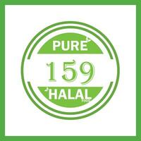 diseño con halal hoja diseño 159 vector