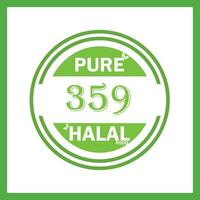 design with halal leaf design 359 vector