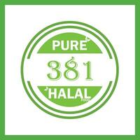 design with halal leaf design 381 vector