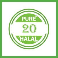 design with halal leaf design 20 vector