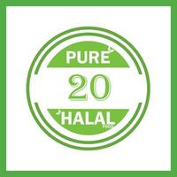 design with halal leaf design 20 vector