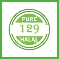 design with halal leaf design 129 vector