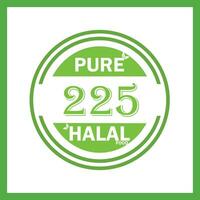 design with halal leaf design 225 vector