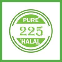 design with halal leaf design 225 vector