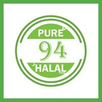 design with halal leaf design 94 vector