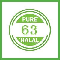 diseño con halal hoja diseño 63 vector