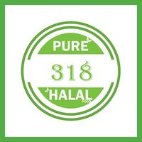 design with halal leaf design 318 vector