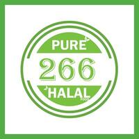 design with halal leaf design 266 vector