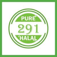 design with halal leaf design 291 vector