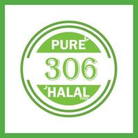 diseño con halal hoja diseño 306 vector