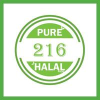 design with halal leaf design 216 vector