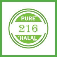 diseño con halal hoja diseño 216 vector