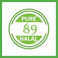 design with halal leaf design 89 vector