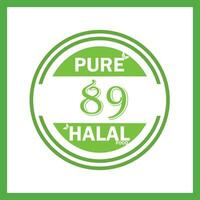 diseño con halal hoja diseño 89 vector