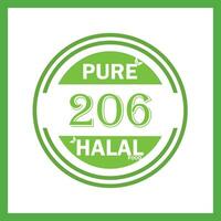 design with halal leaf design 206 vector