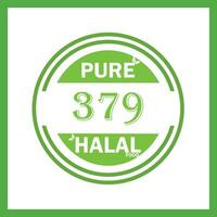 design with halal leaf design 379 vector