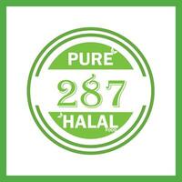 design with halal leaf design 287 vector