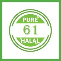 diseño con halal hoja diseño 61 vector