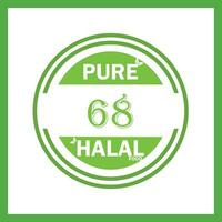 diseño con halal hoja diseño 68 vector