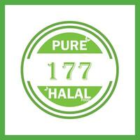 design with halal leaf design 177 vector