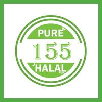 diseño con halal hoja diseño 155 vector