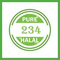 design with halal leaf design 234 vector