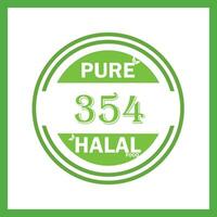 design with halal leaf design 354 vector