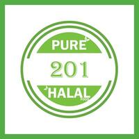 design with halal leaf design 201 vector