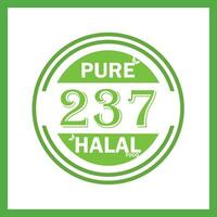 design with halal leaf design 237 vector