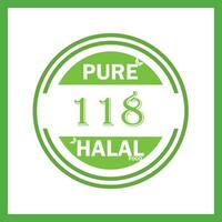 diseño con halal hoja diseño 118 vector