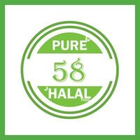 design with halal leaf design 58 vector