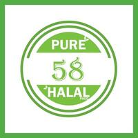 design with halal leaf design 58 vector